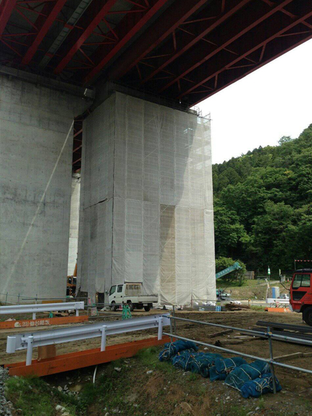 東部架設施工事例・松久須根大橋補強・補修工事